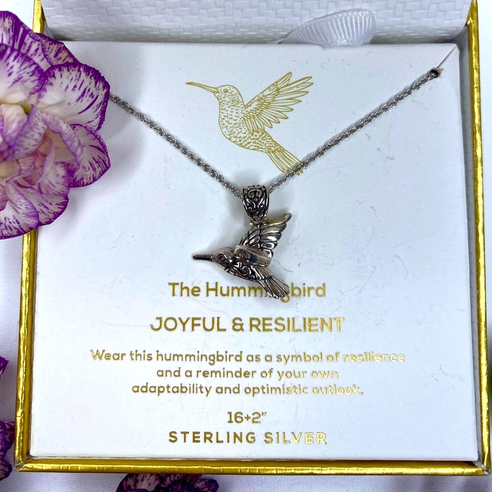 Annika Witt Brand new 925 Sterling Silver necklace with hummingbird pendant
